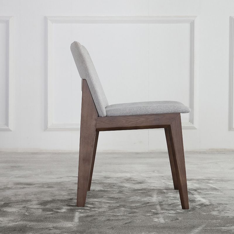 Wood Kitchen Dining Chair Contemporary Upholstered Dining Chair in Grey