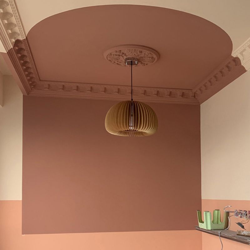 Luz de calabaza de madera beige estilo chino 1 lámpara de techo de mesa de comedor ligero