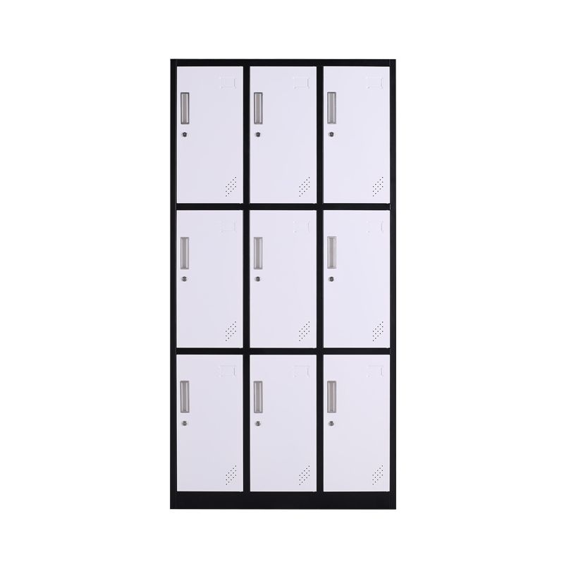 Contemporary Cabinet with Hinged Doors Metal Matte Finish Bathroom Storage Cabinet