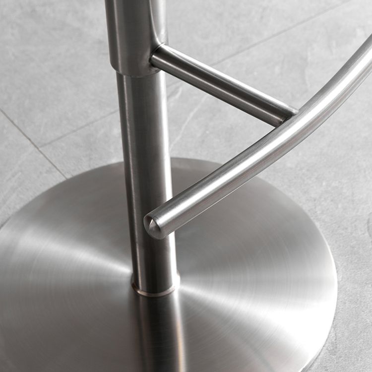 Upholstered Adjustable Height Swivel Armless Bar Stool with Footrest