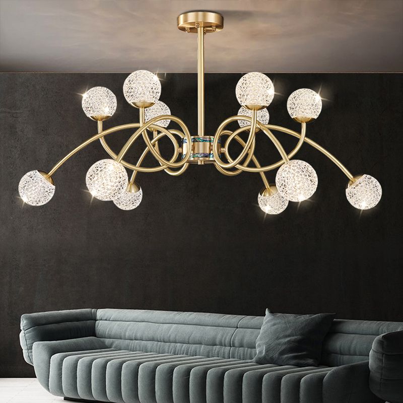 Gold Deckenhängung Lampe Moderne Globe Form Metall Kronleuchter Beleuchtung