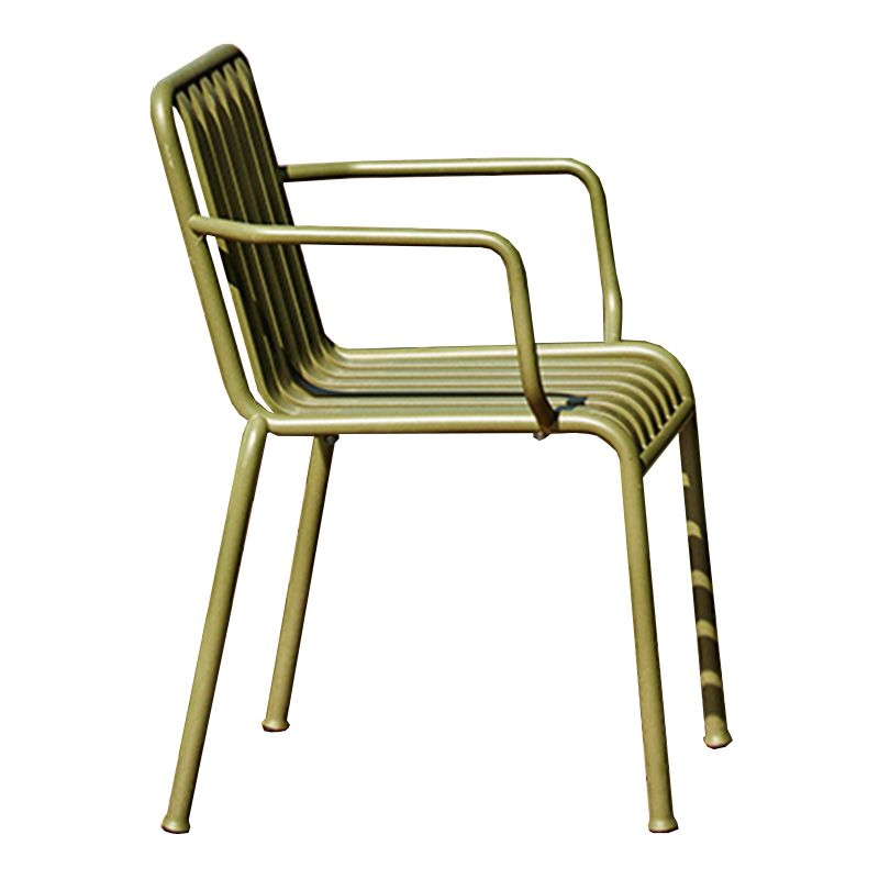 Iron Courtyard Table Set Circular with Armchair, 29.1-inch High