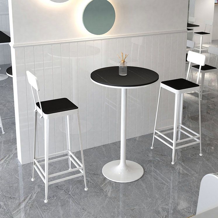 Modern Indoor Counter Height Set 1/2/3 Pieces Round Stone Top Pub Dining Set