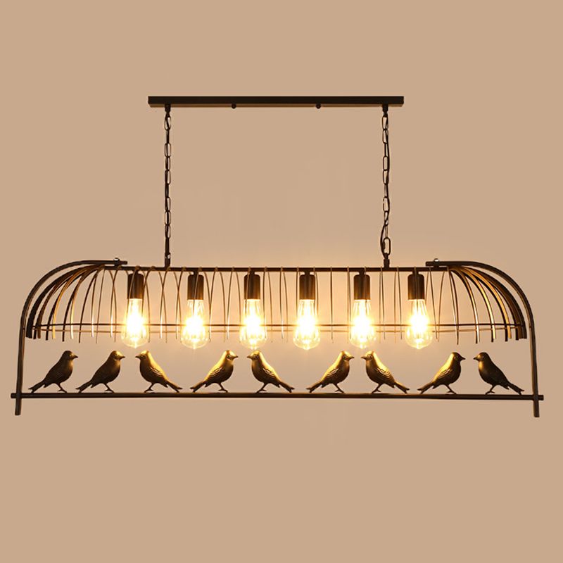 Luces de lámpara de araña de la isla de pájaros accesorios de iluminación de araña de metal industrial para mesa de comedor