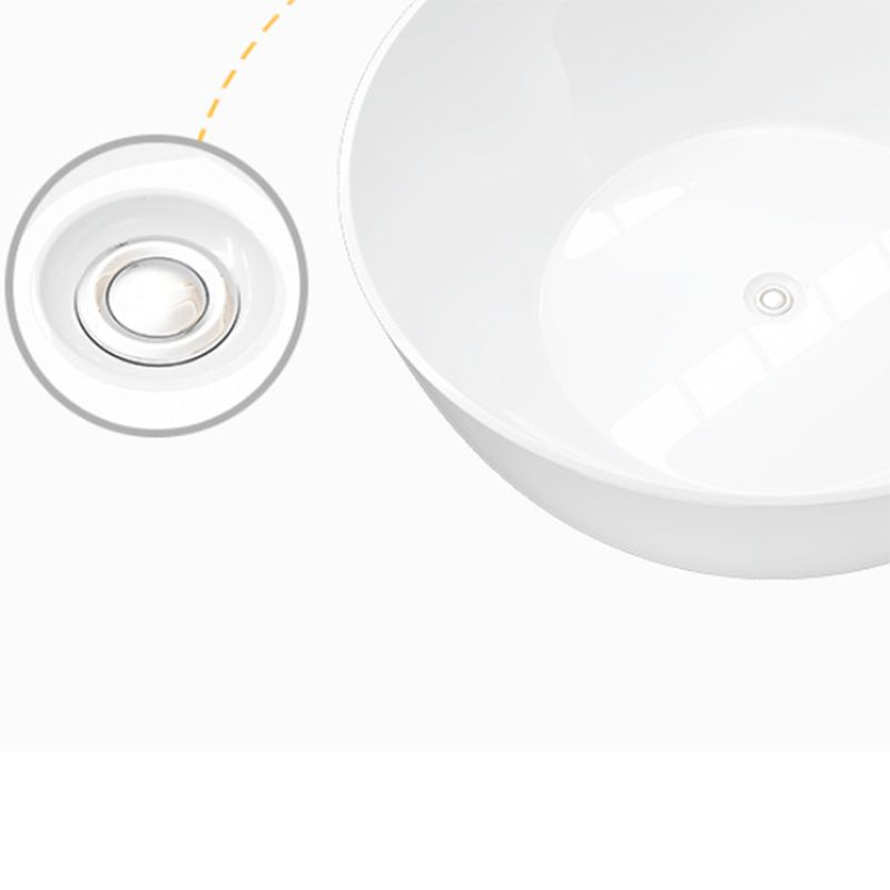 Acrylic Round Tub Soaking Freestanding Bathtub , 23.62-inch Tall