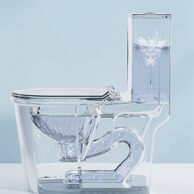 Contemporary 1 Piece Flush Toilet Floor Mounted White Urine Toilet for Washroom