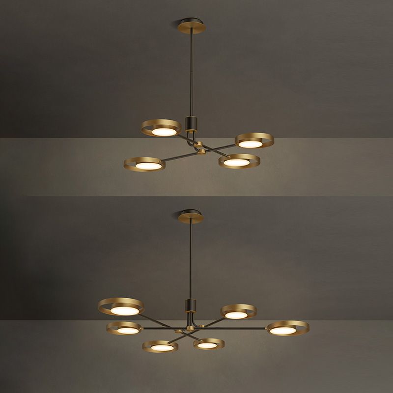 Metal Postmodern Chandelier LED Hanging Light for Living Room Dinning Room