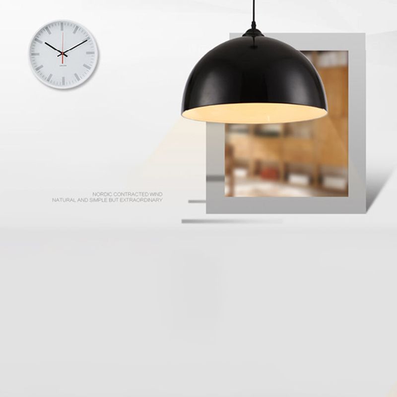 Lámpara colgante de tono de cúpula de 1 luces, luz colgante de metal contemporáneo para restaurante