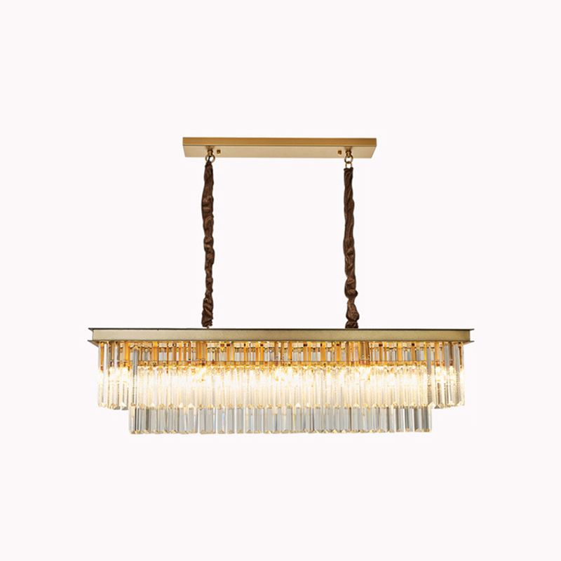 Modern Style Geometric Island Light Fixtures Crystal Island Pendants for Kitchen Island