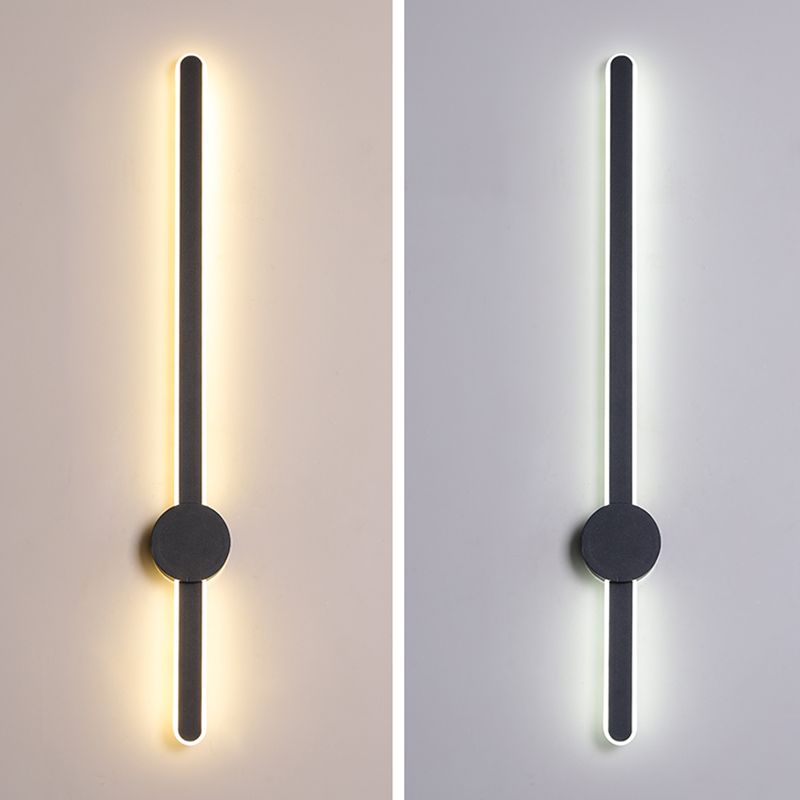 Metal Linear Shape Wall Light Modern Style Multi Lights Wall Mounted Light in Black