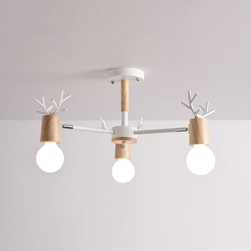 Luces de lámpara de araña de forma de asta de la lámpara de araña de madera moderna