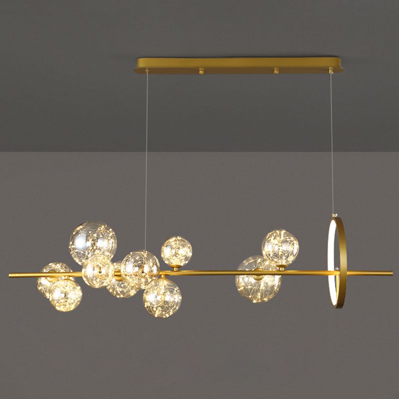 Lámpara de led círculo de estilo nórdico de estrella de vidrio transparente