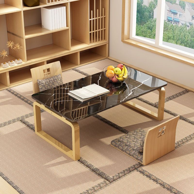 11.8"H Modern Sled Metal Base Square Top Coffee Table for Apartment