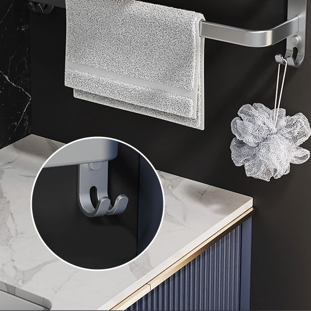 7 Piece Bathroom Accessory Set Modern Aluminum Bathroom Set in Silver