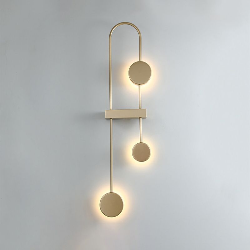 Minimalisme en application arquée noire / or 3 têtes Mur en métal LEDMINE MOURD MOURD, CHAUD / BLANC LEIL / BLANC