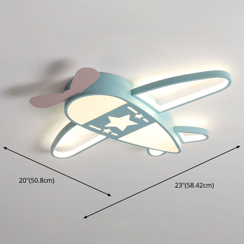 Propeller Plane plafondlamp van metaal en acryl voor kinderkamer