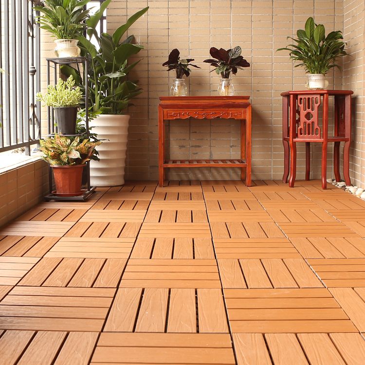 Composite Deck Tile Solid Color Water Resistant Patio Flooring Tile