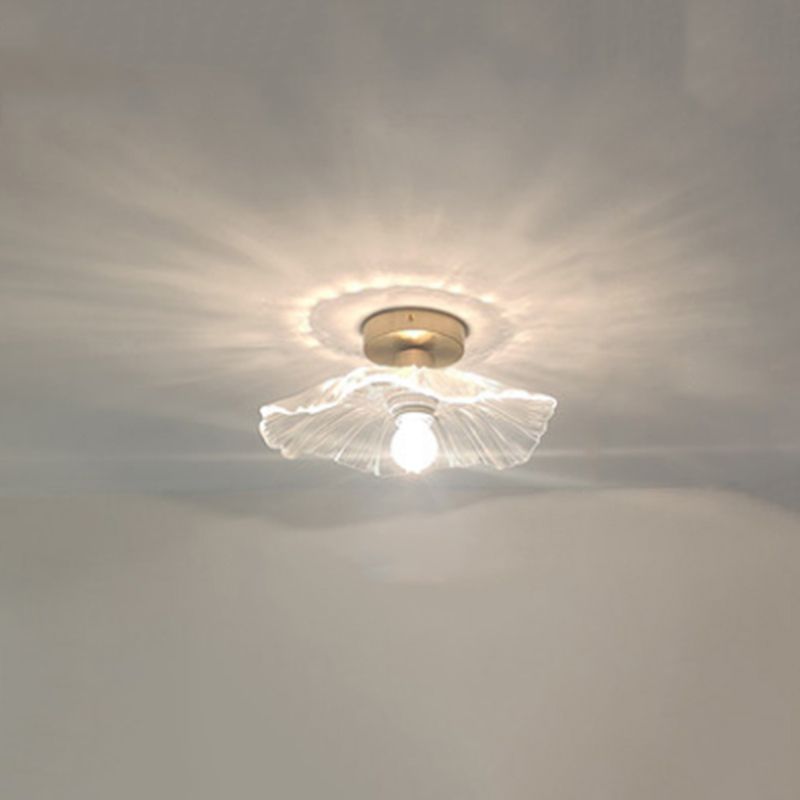 Nordic Style Ceiling Light Transparent Glass Shade Ceiling Lamp for Living Room
