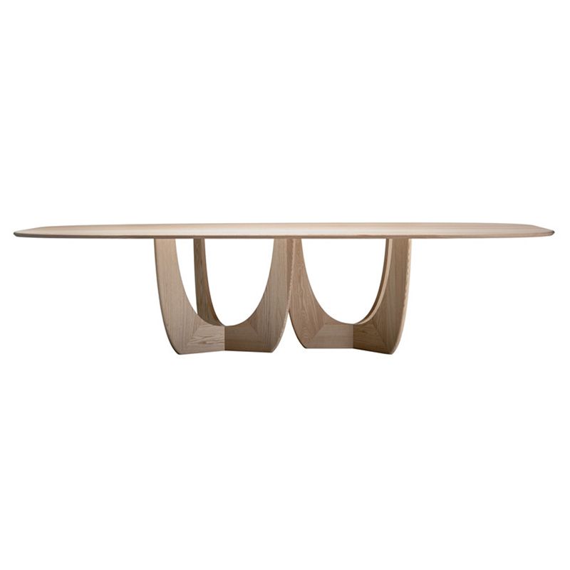 Mesa de comedor de madera sólida Simplicidad Simplicidad Doble pedestal para comedor