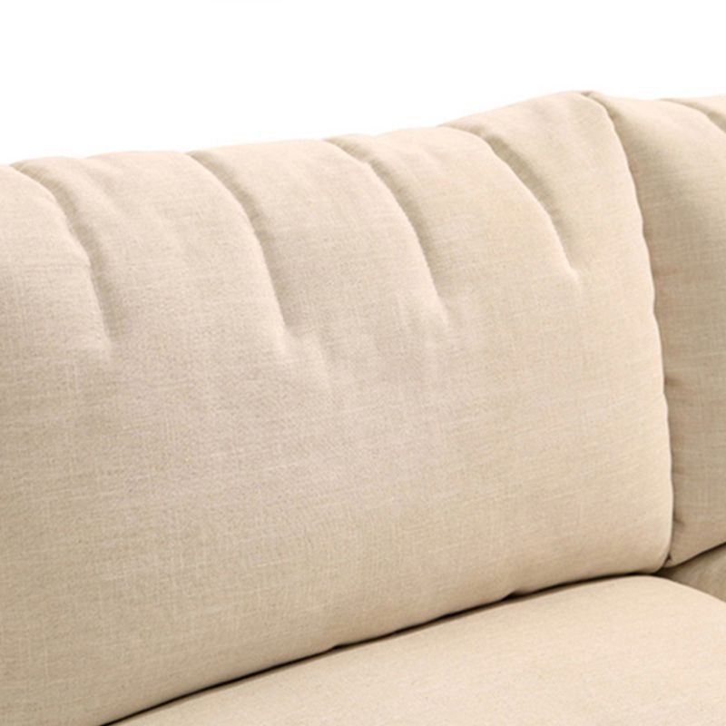 Modern Cotton Stationary Sofa 4-seat Square Arm Sofa & Chaise