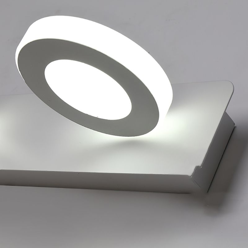 Luce di vanità bianca moderna a 3 luci a specchio a led luce anteriore con ombra acrilica per bagno