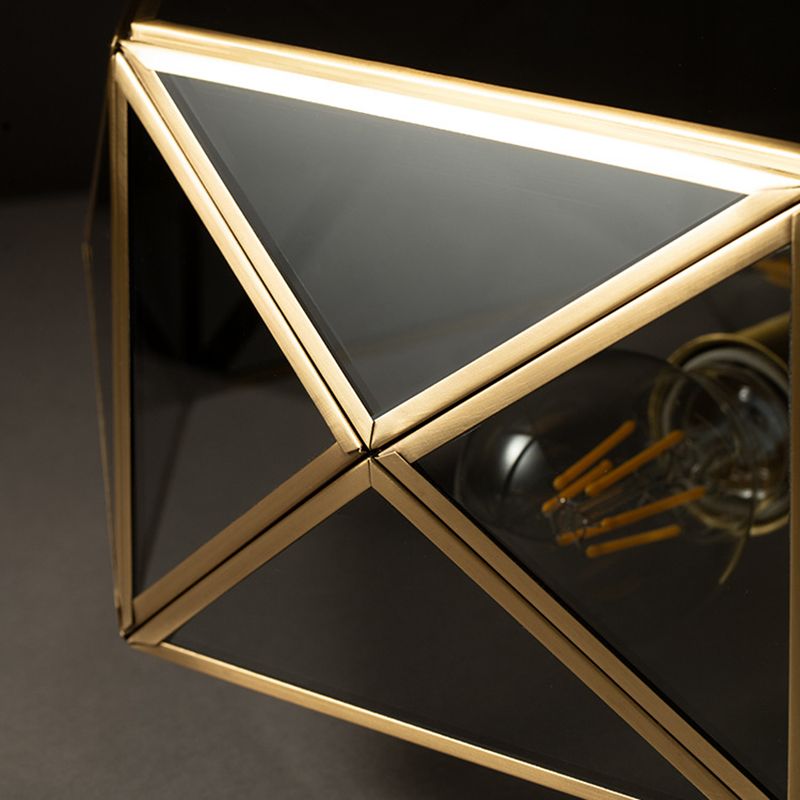 4 Köpfe Unterputzbeleuchtung Minimalismus Geometrisch geformte rauchgraue Glas-Unterputz-Deckenleuchte