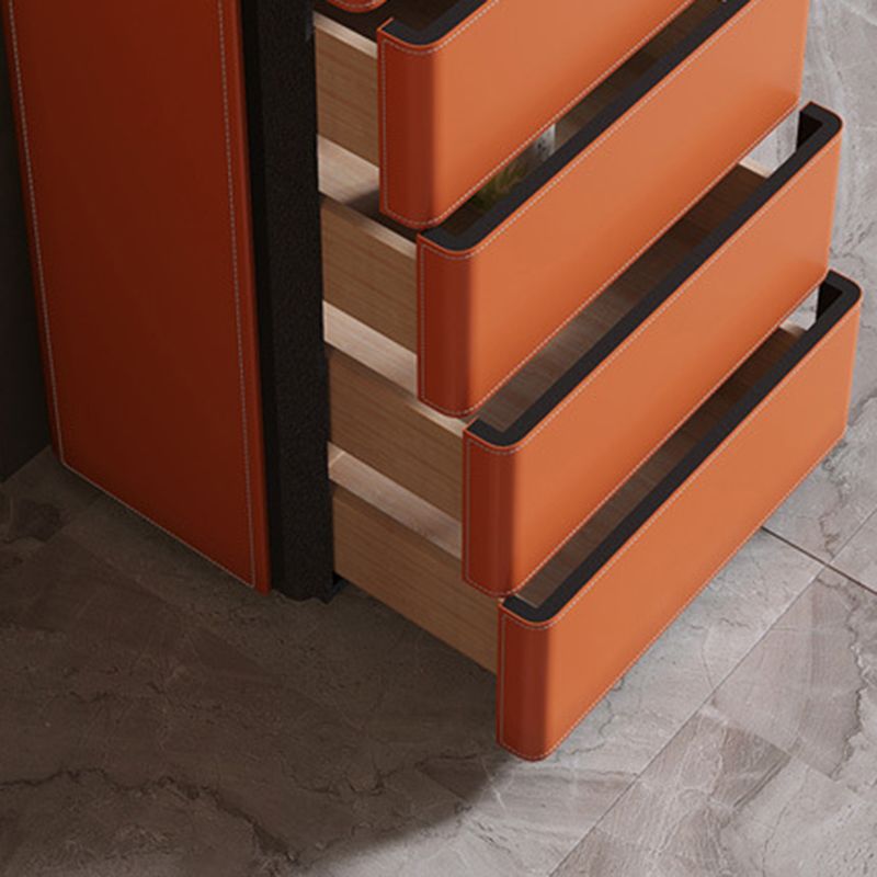 Contemporary Chest Bedroom Stone Vertical Storage Chest with Drawers