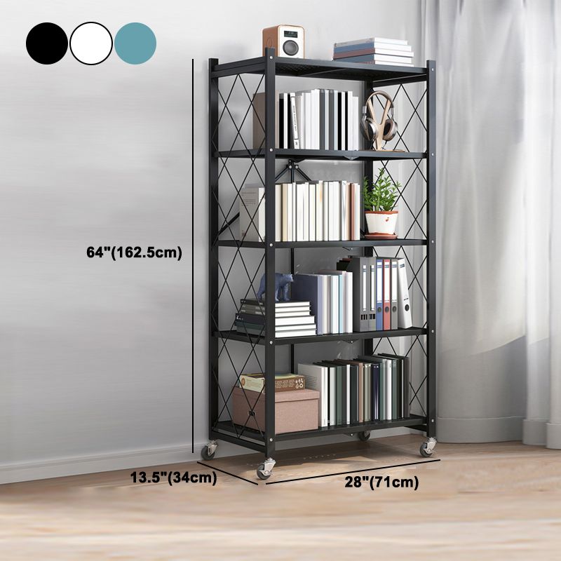 Modern Style Metal Bookshelf Open Etagere Shelf Home Bookcase