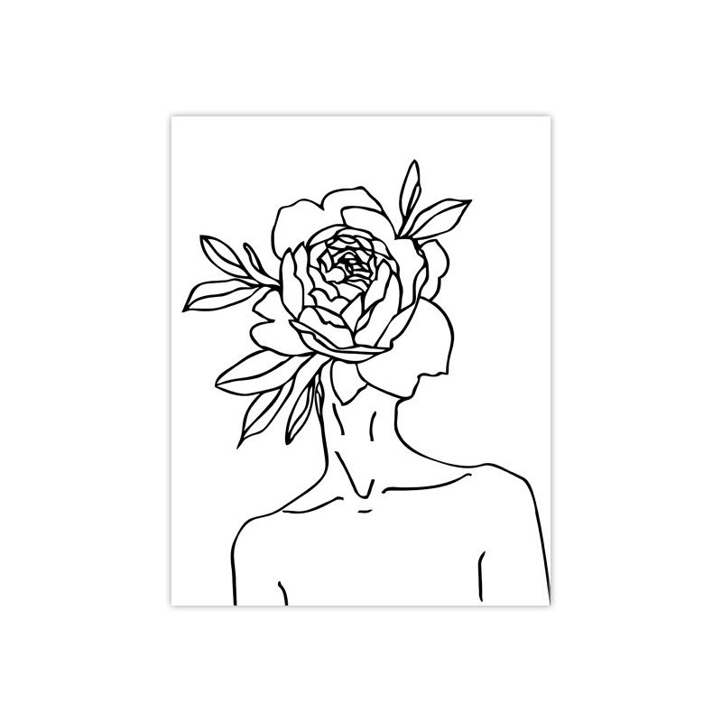 White Figure and Florentine Canvas Textured Minimalism Style Girls Bedroom Painting