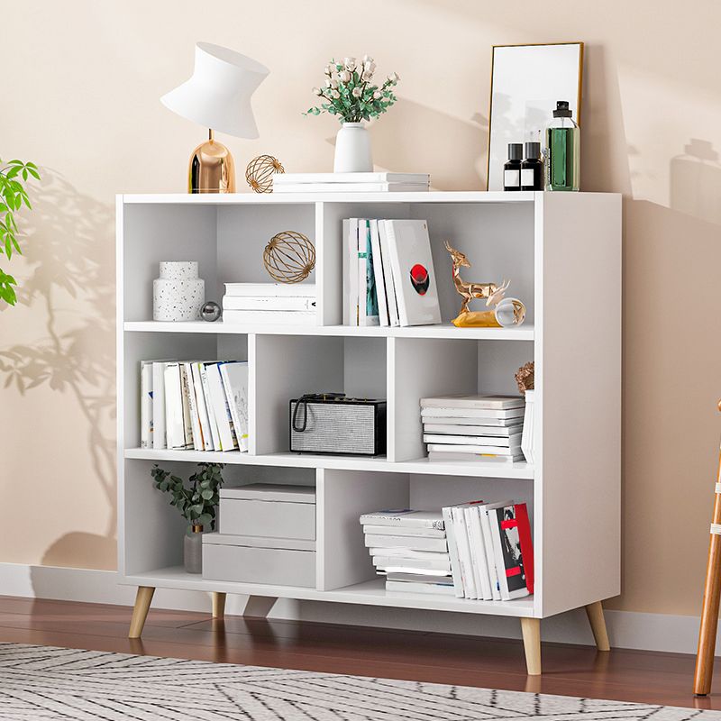 Modern Engineered Wood Book Shelf Closed Back Shelf Bookcase for Study Room