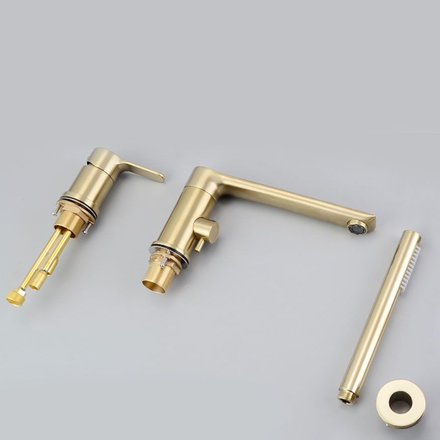 Modern Square Brass Tub Faucet with Hand Shower Bathroom Faucet