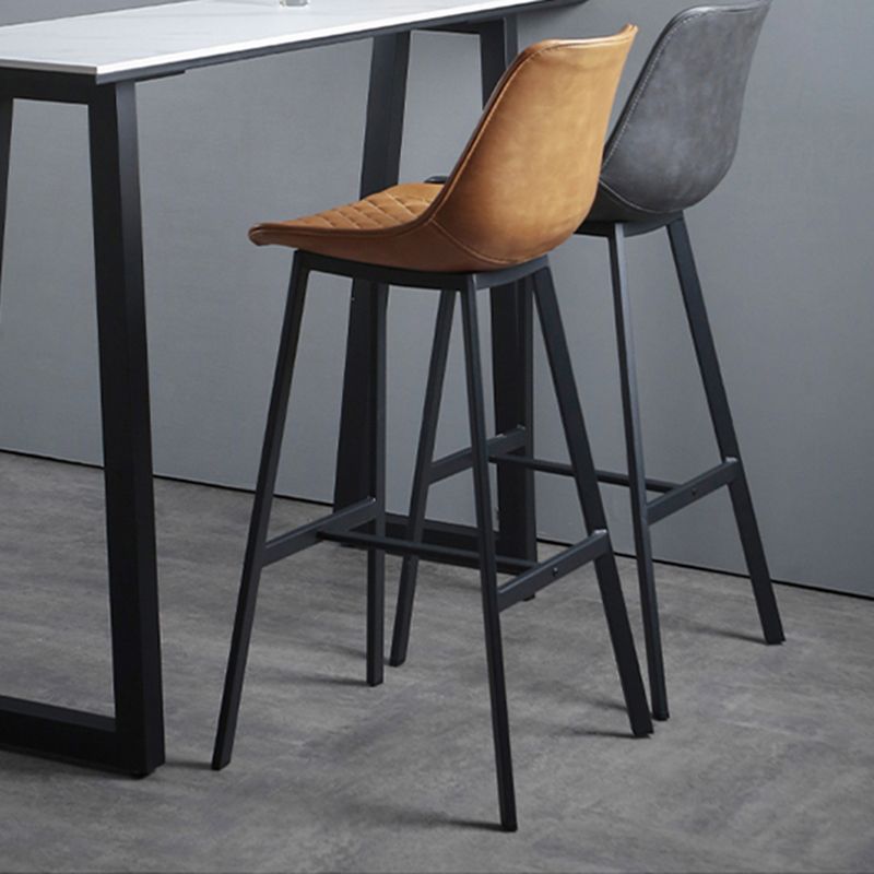 Living Room Leather Counter Chair Bucket Industrial Footrest Counter Bar Stool