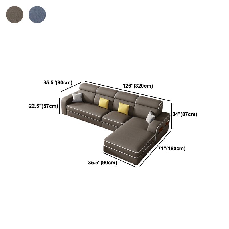 126" Square Arm Sectionals,Living Room Sectional sofa,L-Shape