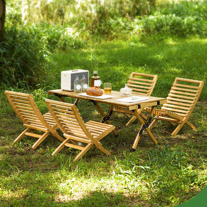Industrial Solid Wood Folding Table No Natural Variation Rectangle Camping Table