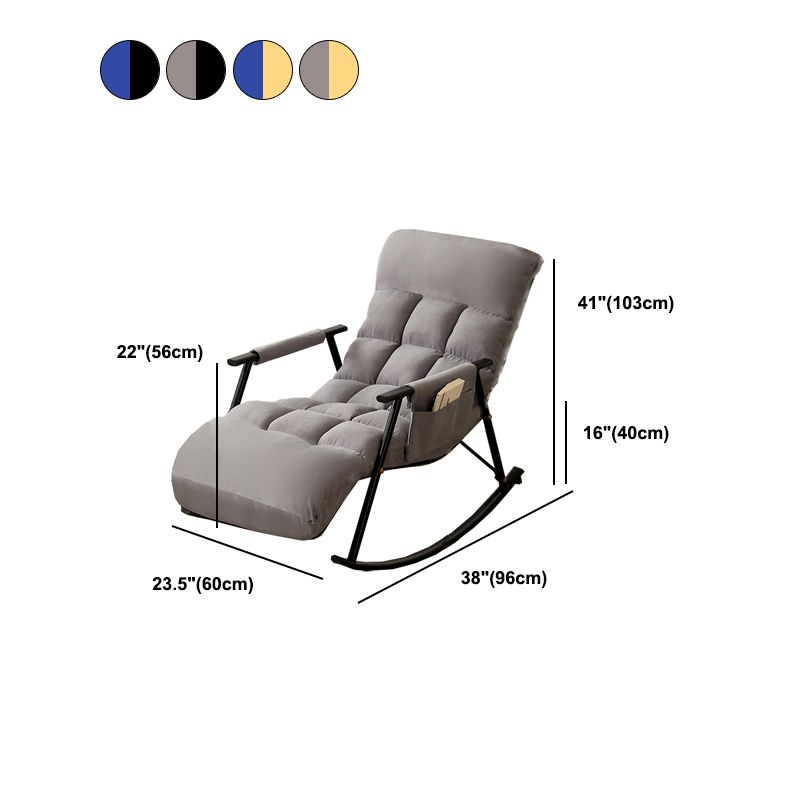 Contemporary Rocking Chair Wing Back Rocker Chair with Removable Cushions