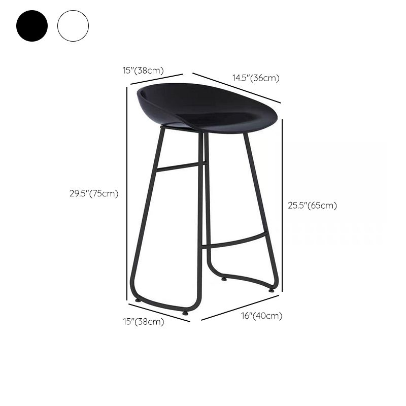 Modern Backrest Armless Counter Stool Iron Cafe Bar Stool with Acrylic Seat