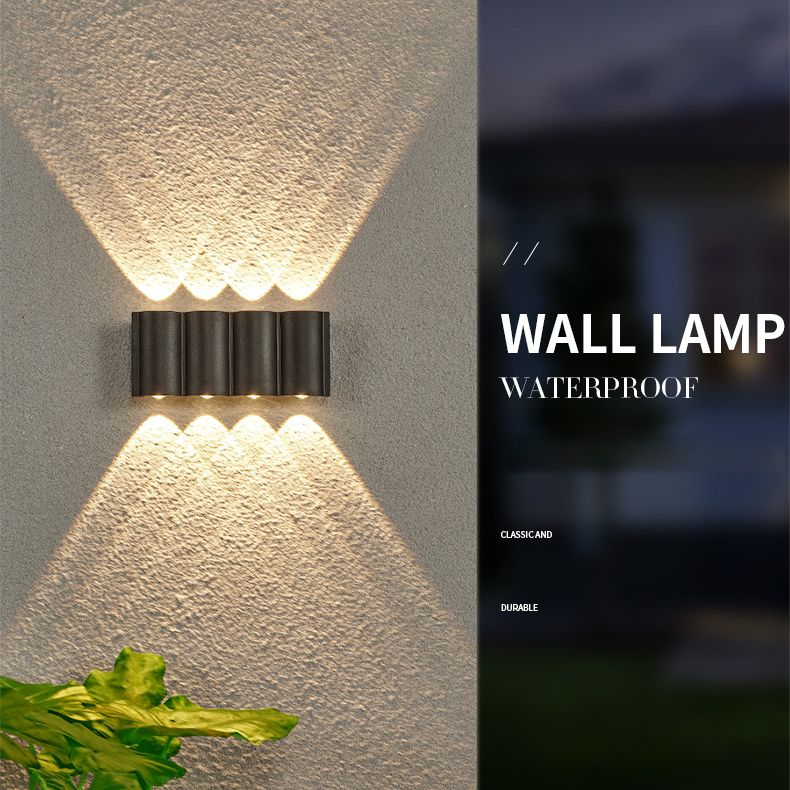 Tubes de style minimaliste moderne de haut en bas de la mur à lad lad lampe à la paroi des lumières murales en métal pour mur extérieur