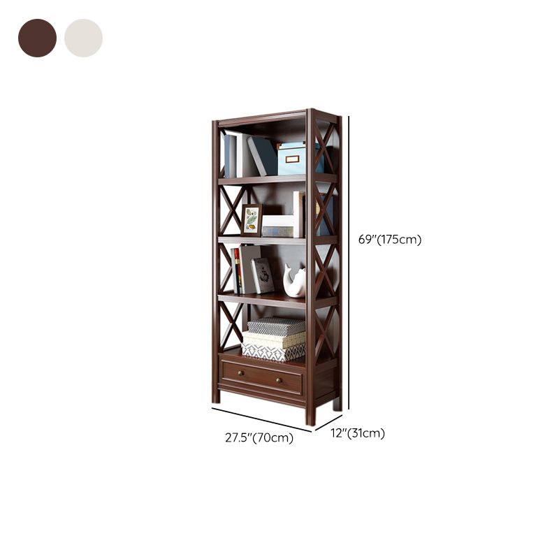 Wood Standard Bookcase Contemporary Closed Back Bookshelf with Shelves