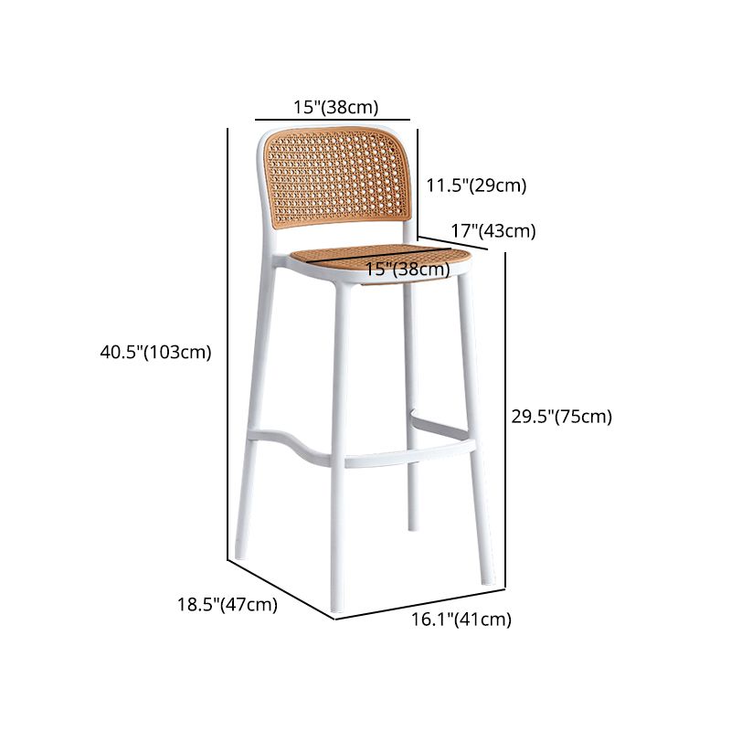 Taburete escandinavo de plástico para cocina, comedor, taburete sin brazos, taburete de bar con respaldo bajo