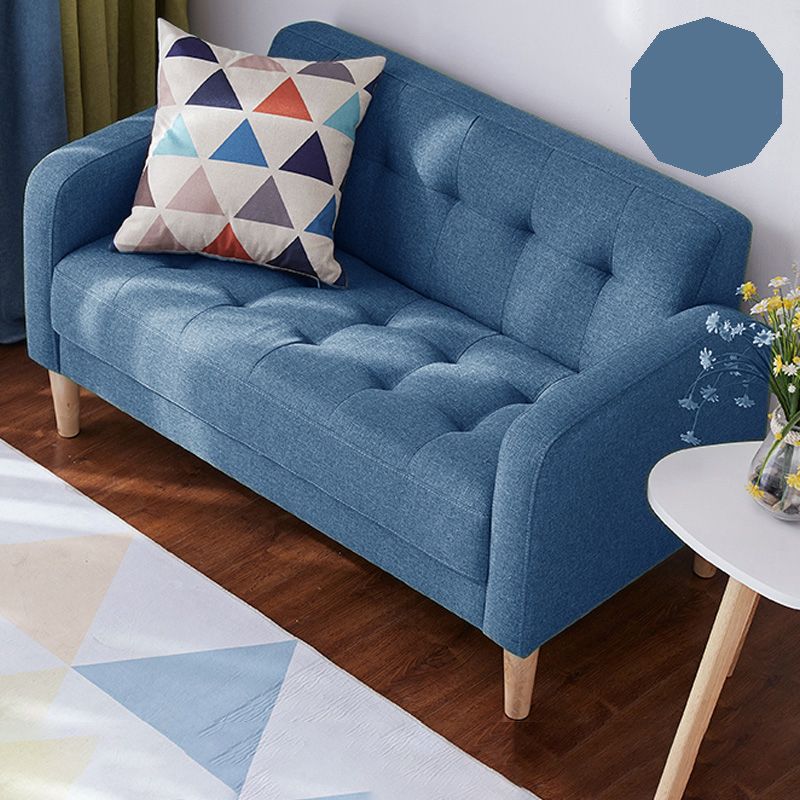 27.2" H 3 Seater Cotton Tufted Square Arm Sofa for Living Room