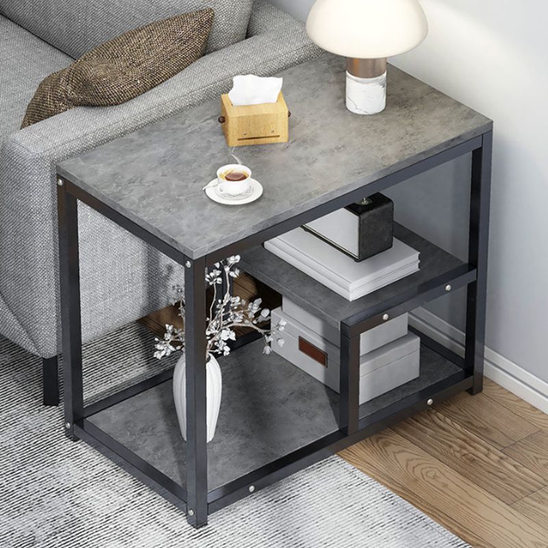 23.6" W x 26.8 H Rectangular End Table Faux Wood Shelf Included Side Table