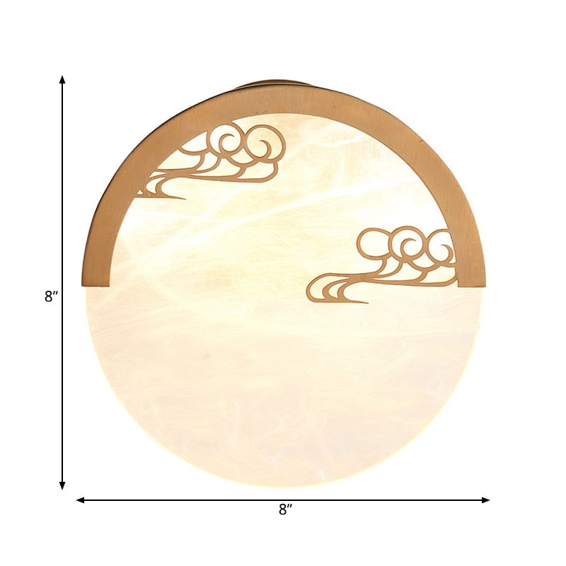 8"/9" H 1 Light Round Wall Mounted Light Traditional White Acrylic Sconce for Dining Room