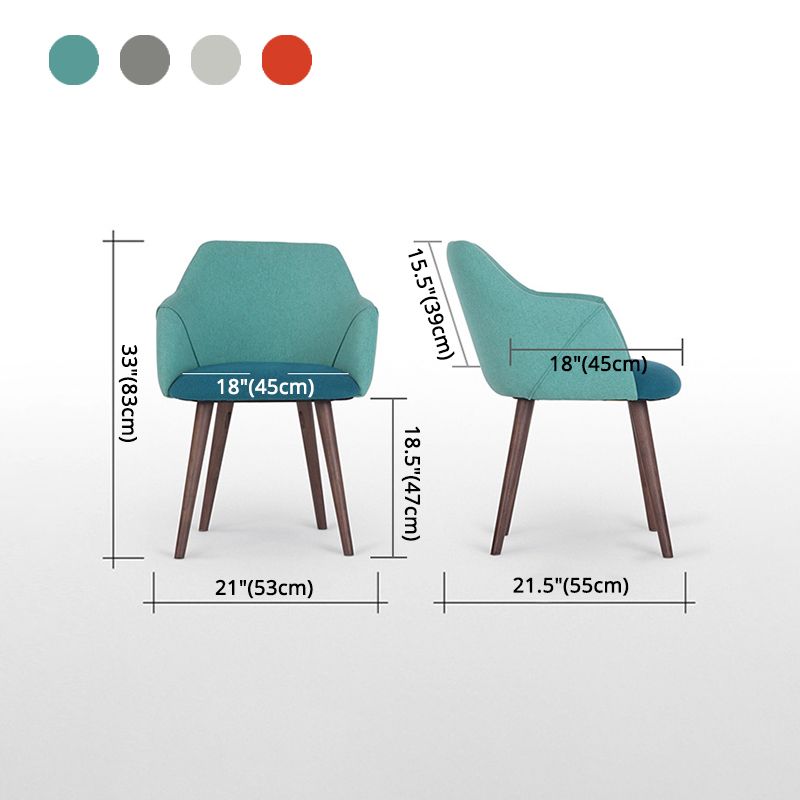 Silla de comedor escandinava con brazo de tela con acabado mate (juego de 2)