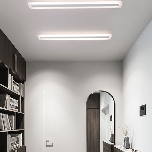 Luminaria LED lineal de montaje empotrado con pantalla acrílica para pasillo y porche
