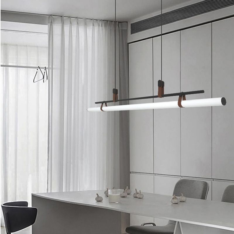 Modern Style Linear Shape Island Light Metal 1 Light Pendant Light