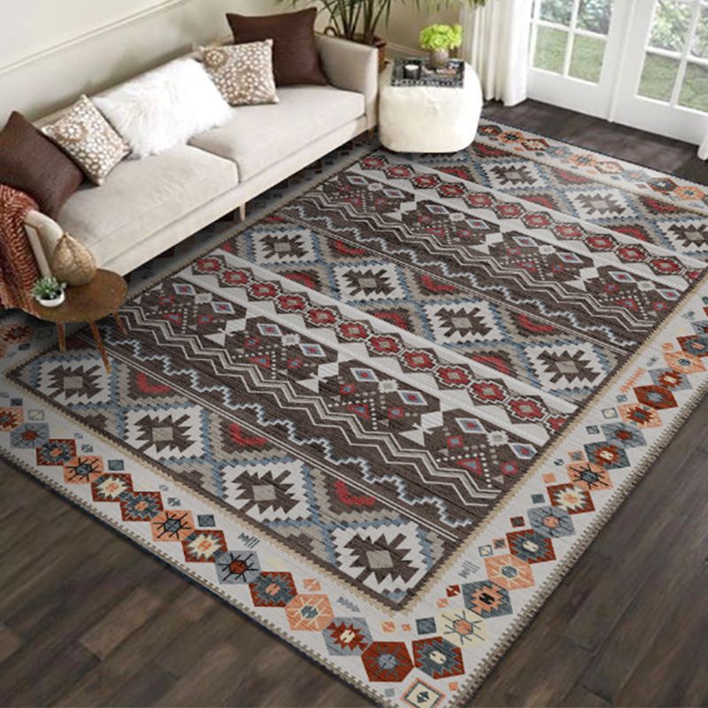 Chique medaillonpatroon Rug Gray Antique Area tapijt Non-slip achtergrondgebied Tapijt voor salon