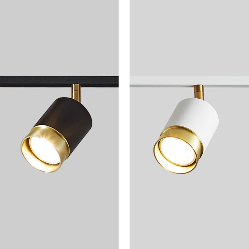 Nordic Cylindrical Metal Track Spotlights Semi Flush Ceiling Track Lighting for Foyer