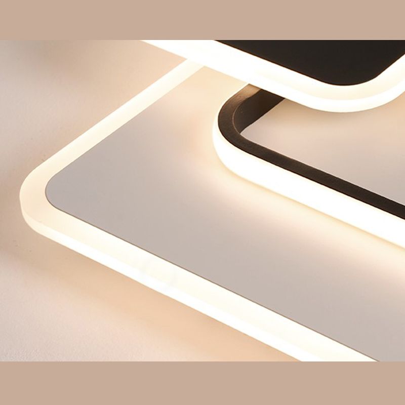 Carré métal LED encastré moderne 1 spot chambre plafonnier