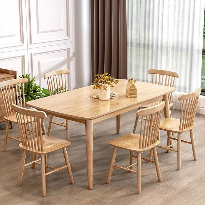 Mesa de comedor estándar industrial Rectángulo Mesa de comedor de madera maciza para cocina