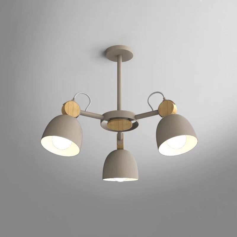 Luz semi empotrada de metal tipo cúpula, iluminación moderna de madera cerca del techo con junta ajustable